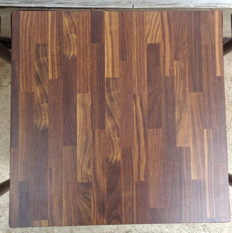 3 Vintage Mid Century Inlaid Look Woodgrain Laminate Stacking Nesting End Tables gallery