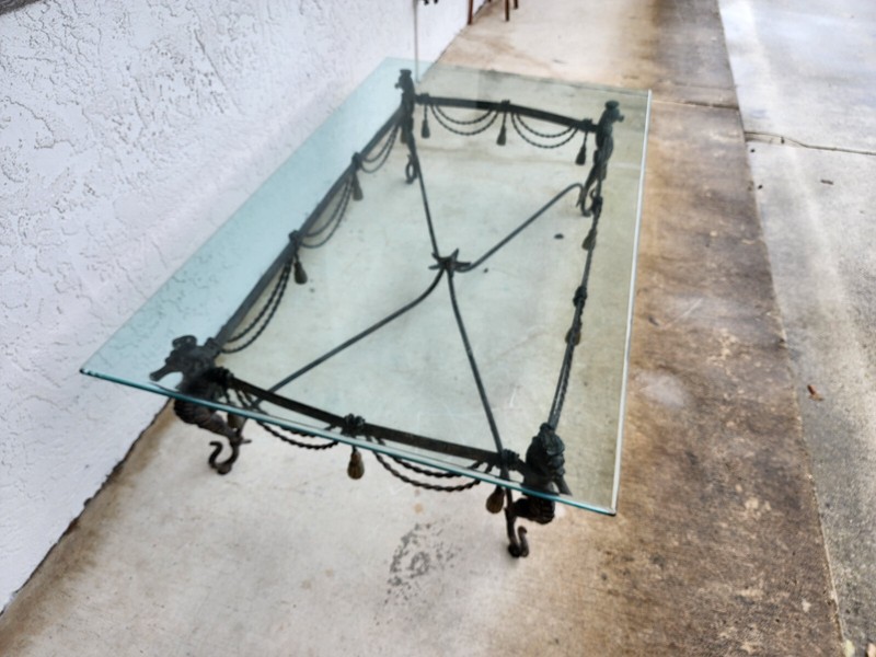 Vintage Patinated Seahorse Coffee Table Starfish gallery