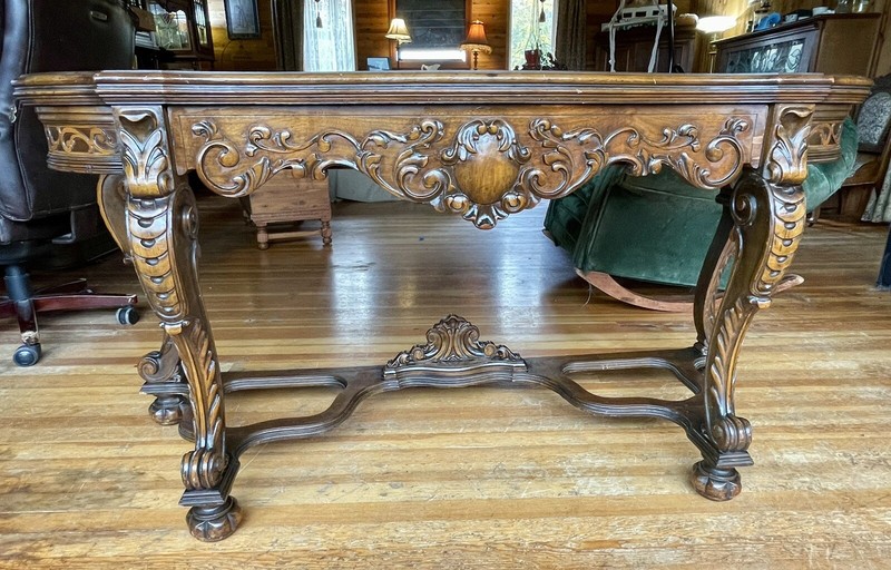 Antique Side Table/ Fold Out Dining Table gallery