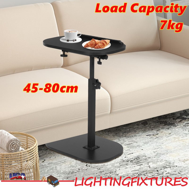 C Shaped End Table, Small Side Table for Couch, Sofa Table for Living Room