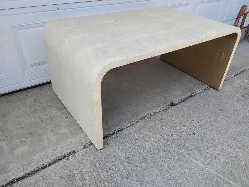 Rare Vintage In The Style Karl Springer 1980 Shagreen Table