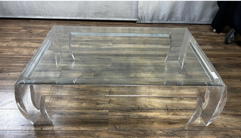 Les Prismatiques Acrylic Coffee Table Base with Glass Top