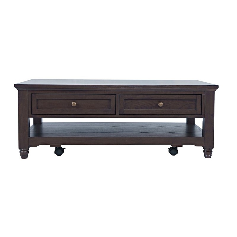 Brentwood Modern Transitional 50″ Coffee Table With Storage and Caster Wheels