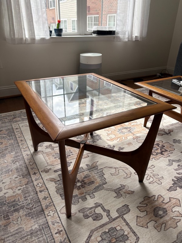 Lane Silhouette MCM End Table 1044-05 Walnut & Glass – April 1964 (B)