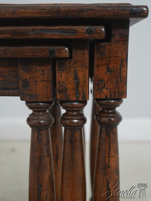 72043: GUY CHADDOCK Jacobean Distressed Oak Nesting Tables gallery