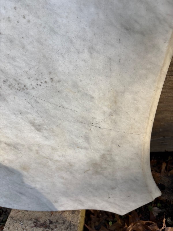 Antique Replacement White Etched 19.5” x 35.5” Marble Top gallery