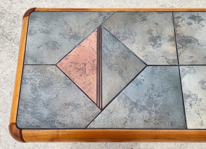 MCM Gangsø Møbler Slate Tile & Teak Console Table 1970s Danish Modern gallery