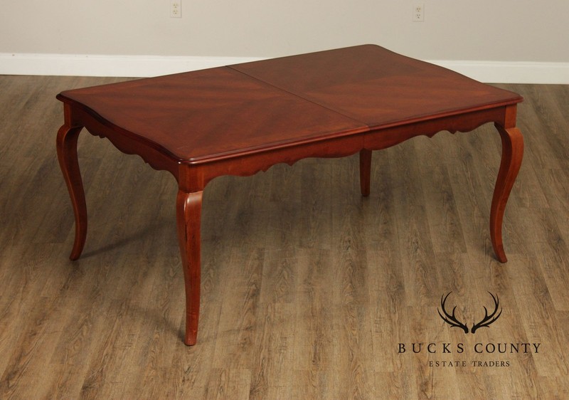 Hickory White Italian Provincial Style Cherry Chateau Extendable Dining Table gallery