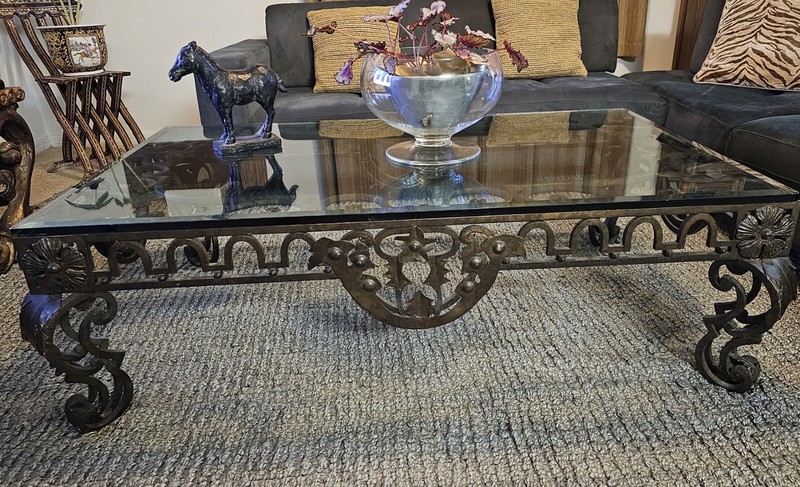 wrought iron glass top coffee table gallery