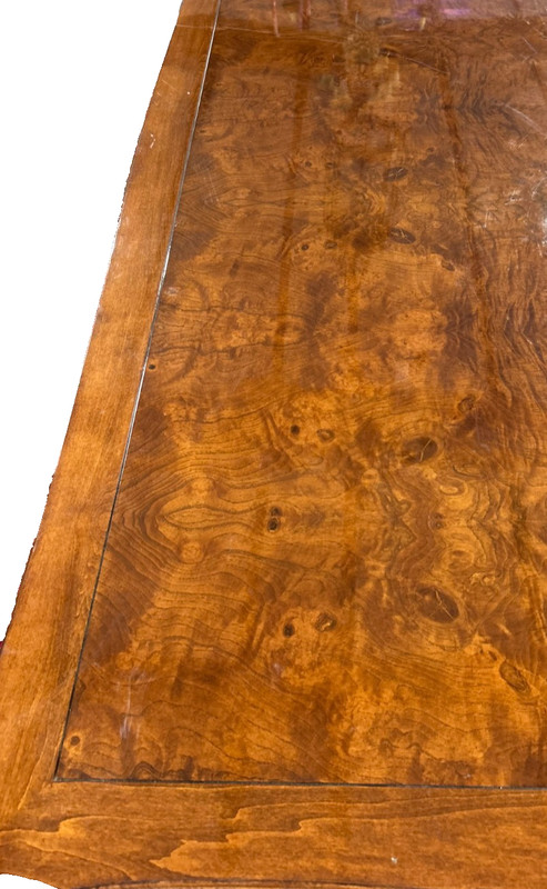 Louis XV Style Mahogany and Burl Dining Table gallery