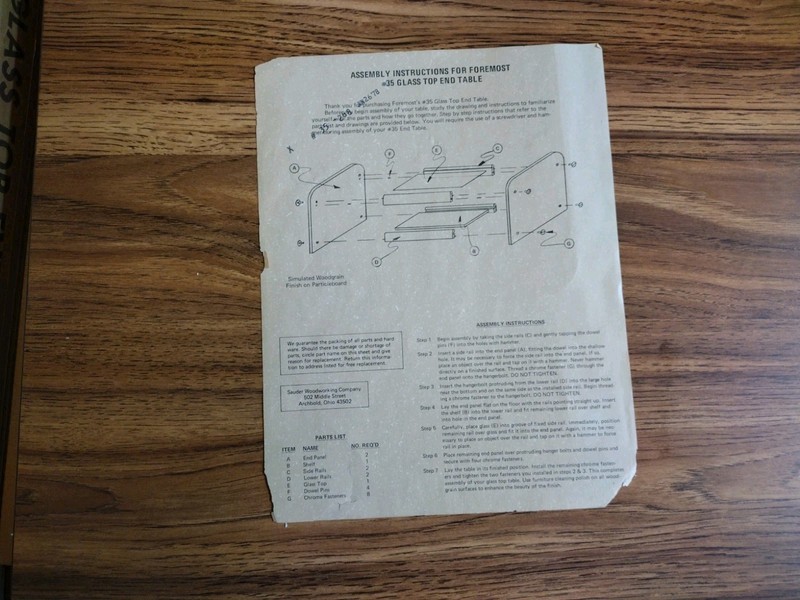 1978 Sauder Foremost Vintage End Table New In Box Smoked Glass NOS Retro 70s NIB gallery
