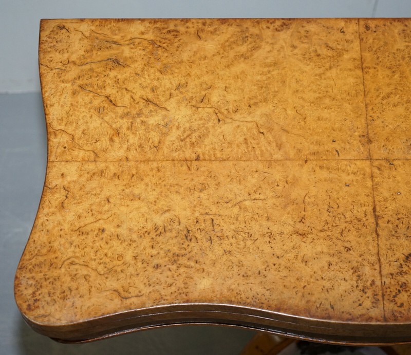 VERY FINE CIRCA 1835 WILLIAM IV ANTIQUE POLLARD OAK FOLDING CARD PEDESTAL TABLE gallery
