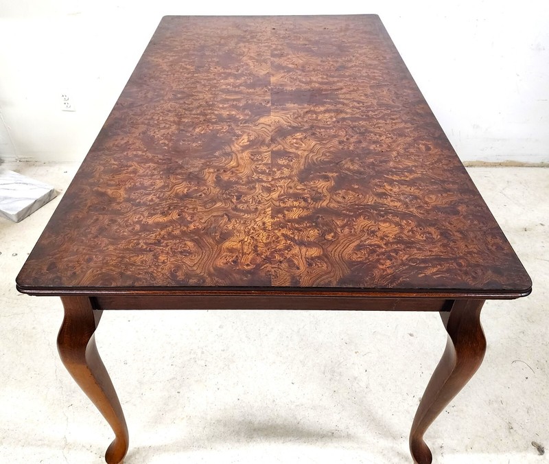 French Dining Table High Gloss Birdseye Maple Extendable gallery