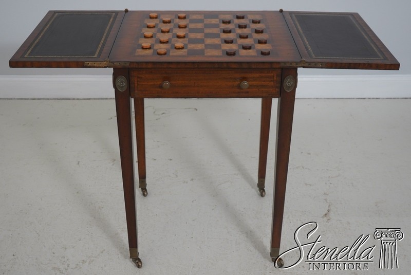 L71339: MAITLAND-SMITH Two-Drawer Mahogany And Leather Flip-Top Game Table gallery