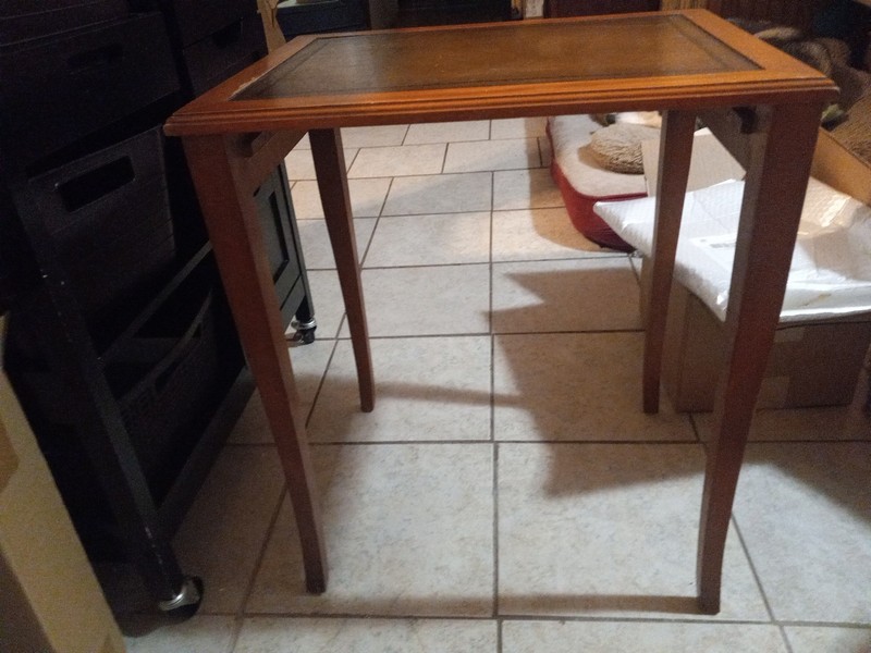 Vintage Mahogany Leather Top Nesting Table Federal English Regency gallery