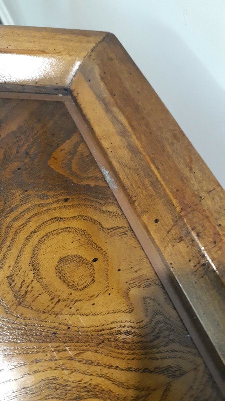 Vintage Altavista Lane Walnut Hexagonal Side Table gallery