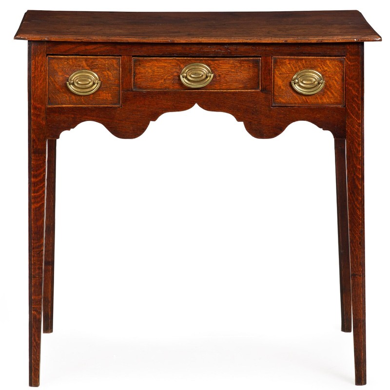 Circa 1780 English George III Patinated Oak Antique Writing Table