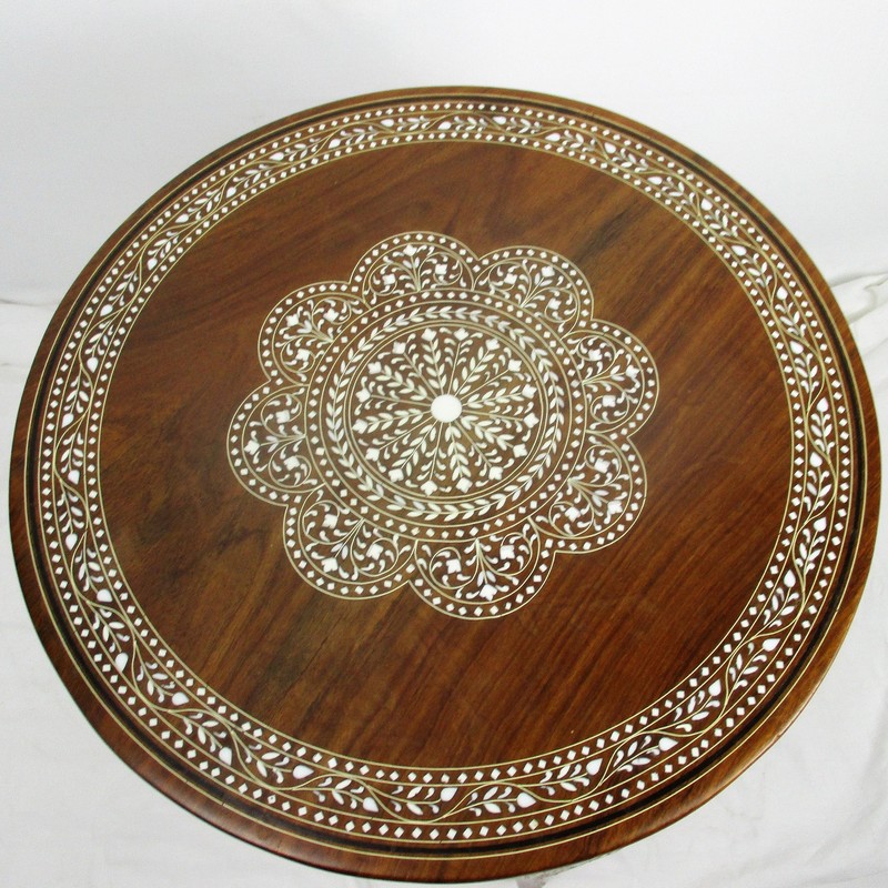 Asian Style Side Occasional Coffee Tea table Ornate Elephant Legs Inlay Wood gallery