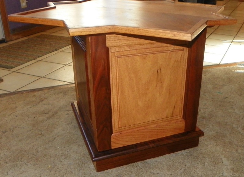 Walnut and Oak Star Shaped End Table Unique Not Another Like It. (ET66) gallery