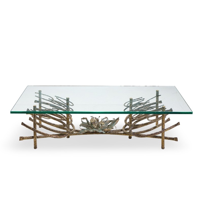 Daniel Gluck Mid Century Sculptural Bronze Coffee Table gallery