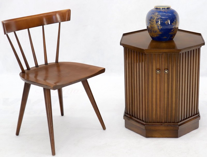 Two Doors Compartment Cabinet Octagon Shape Side Occasional End Table Pedestal gallery