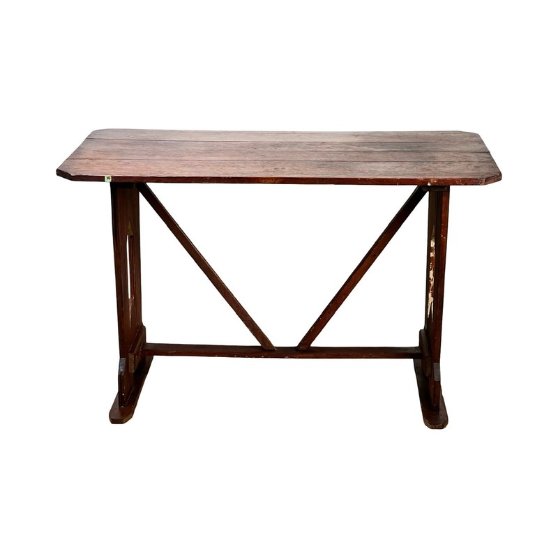 Antique Rustic Italian Fratino Trestle Table c. Late 19th Century