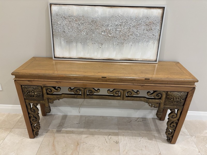 Vintage Faux Green Console Table gallery