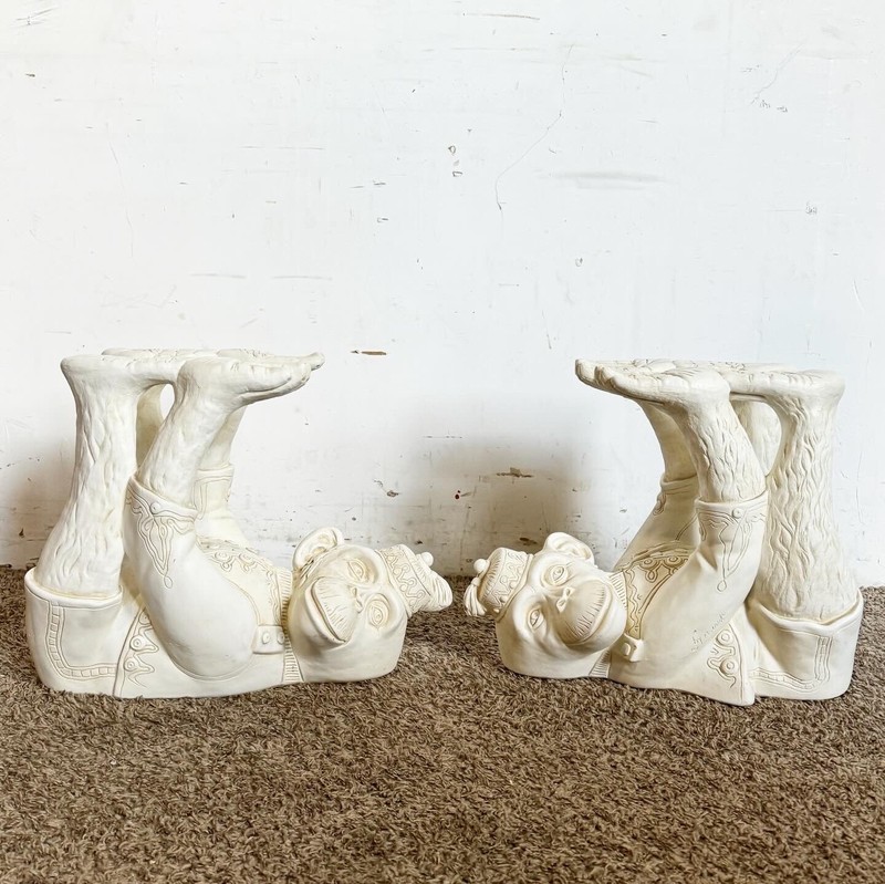 Boho Regency Plaster Monkey Tables by Continental Accents - a Pair gallery
