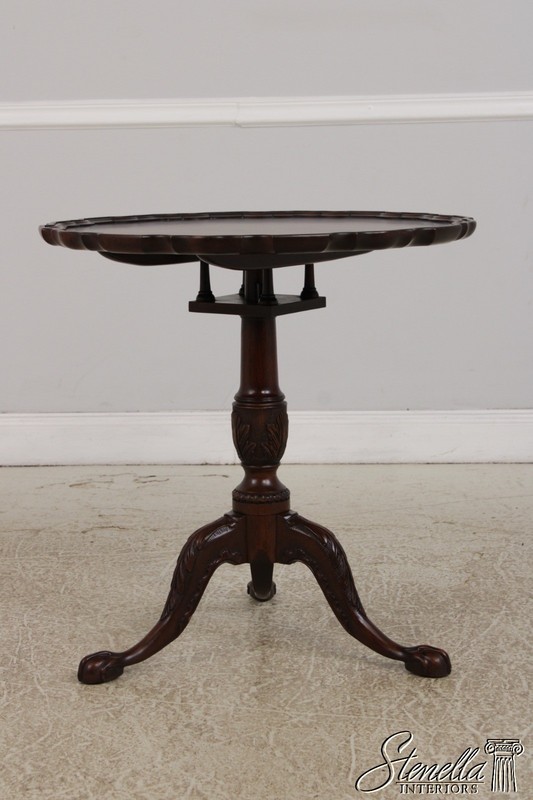 L72809: HENKEL HARRIS Mahogany Pie Crust Tilt Top Table gallery