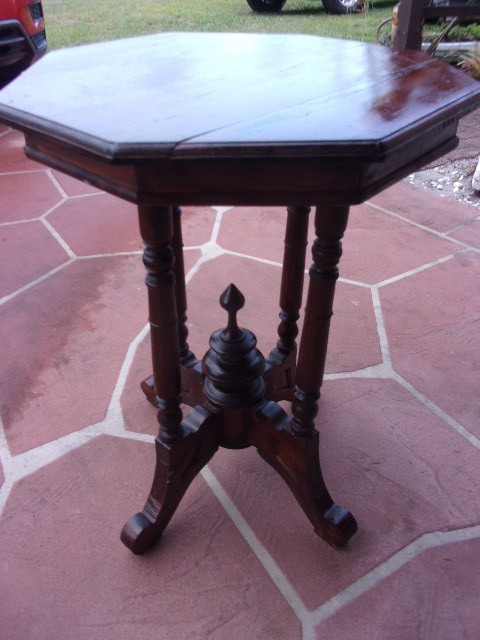 Beautiful Antique 1800s 0rnate hand Carved Solid Walnut Side Table Display Stand
