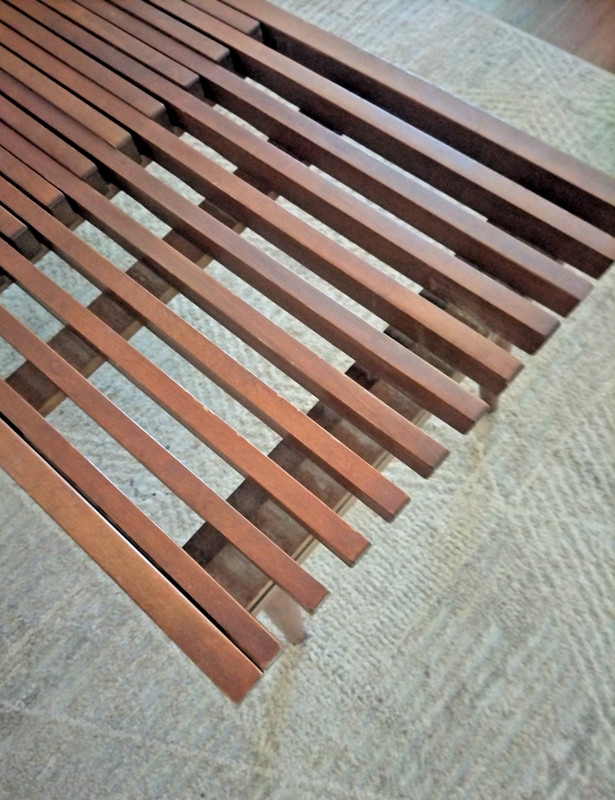 Mid Century Modern Expanding Slat Coffee Table Bench Vintage Made In Yugoslavia gallery