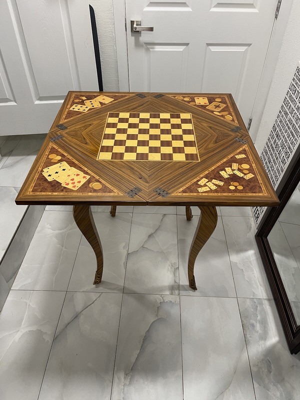 Vintage Colombo Mobili Playing Table Foldable Rose Wood Great Condition 🔥 gallery