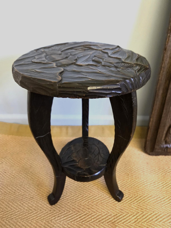 Small Arts And Crafts Liberty Japanese Carved Round Table gallery