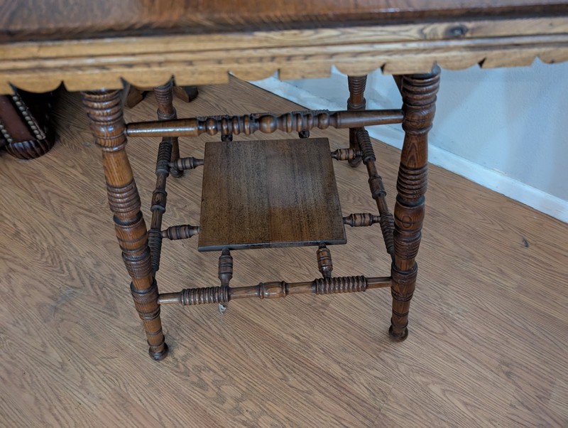 Antique Victorian Spindle Style Oak Accent Side Table gallery