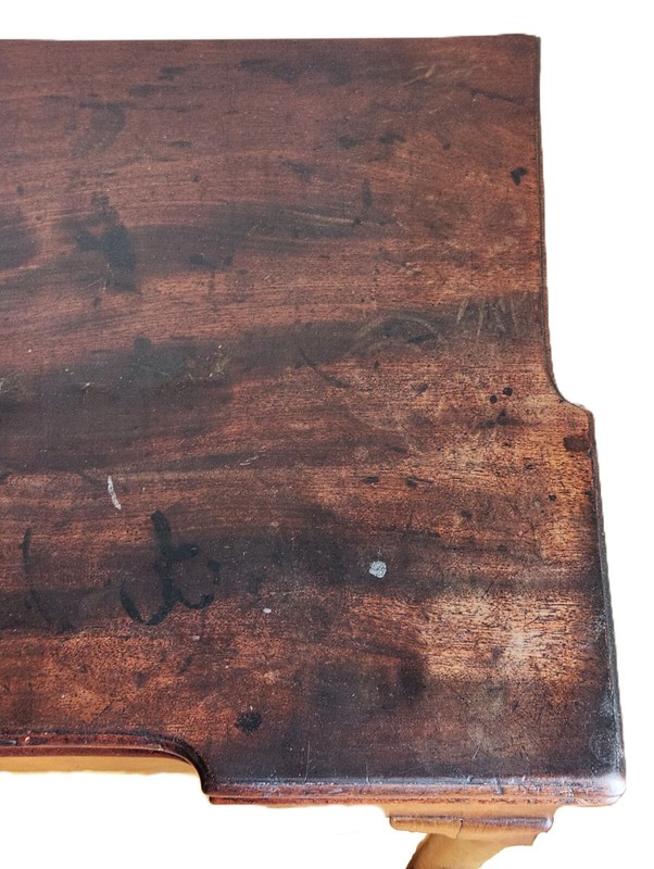 Game Card Table, 1740 Queen Anne, England, Mahogany, Foldover, Ext Corners, 32"w gallery