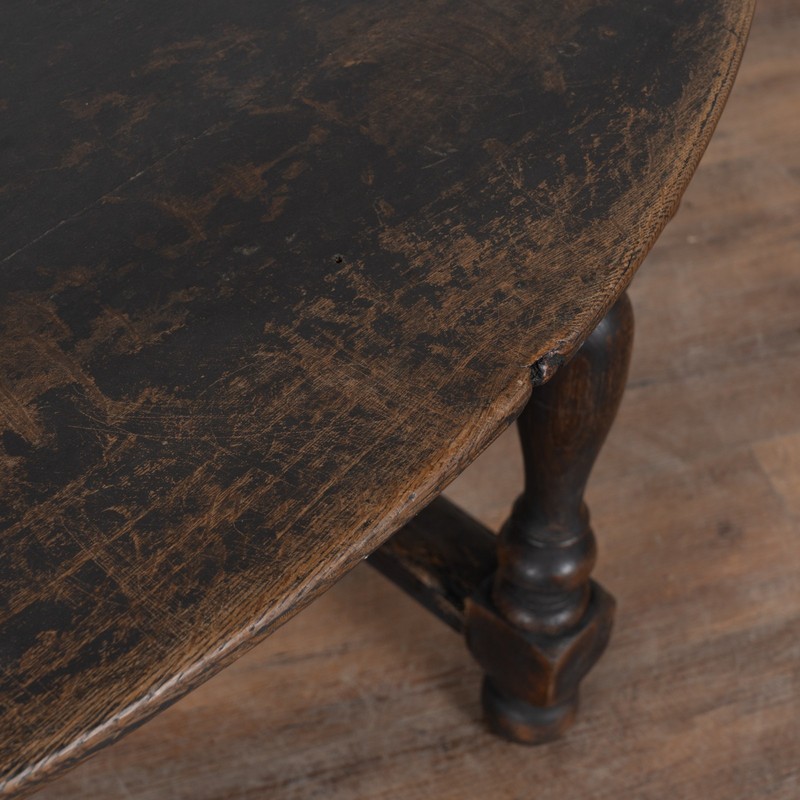 19th Century Swedish Black Painted Oak Oval Side Table gallery