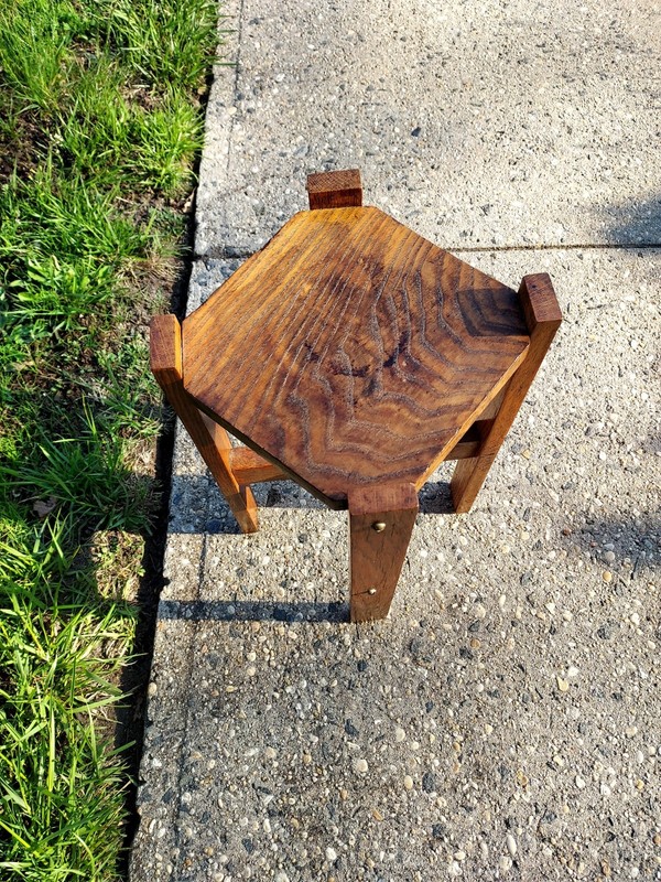 Vintage Solid Oak Mission Plant Stand 18"× 12"× 9" gallery