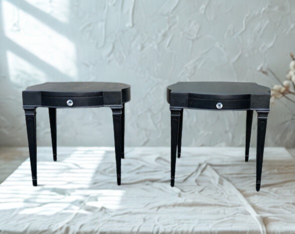 MCM End Tables/Nightstands/Sey Of 2 Weiman Heirloom/Black Mid Century Modern