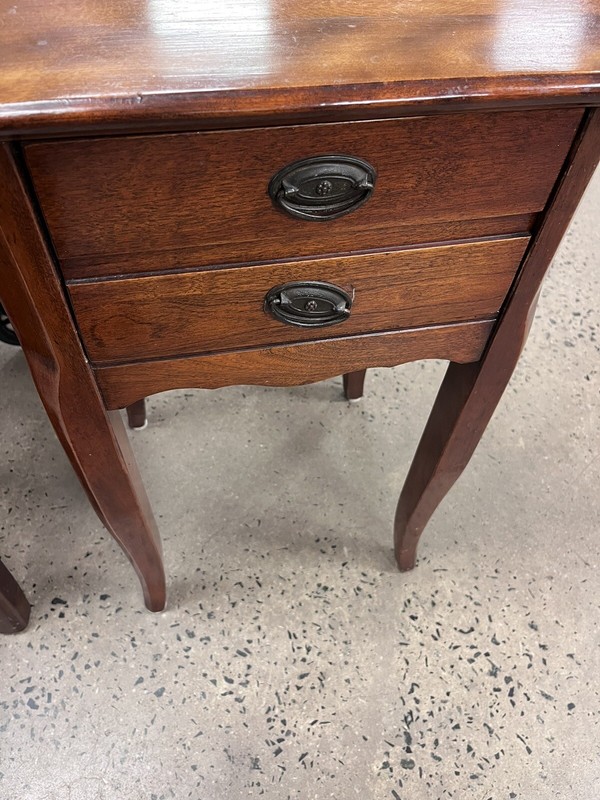 Custom Design Wood End Table Mid-Century Modern One Drawer Mahogany 26.5” Rare