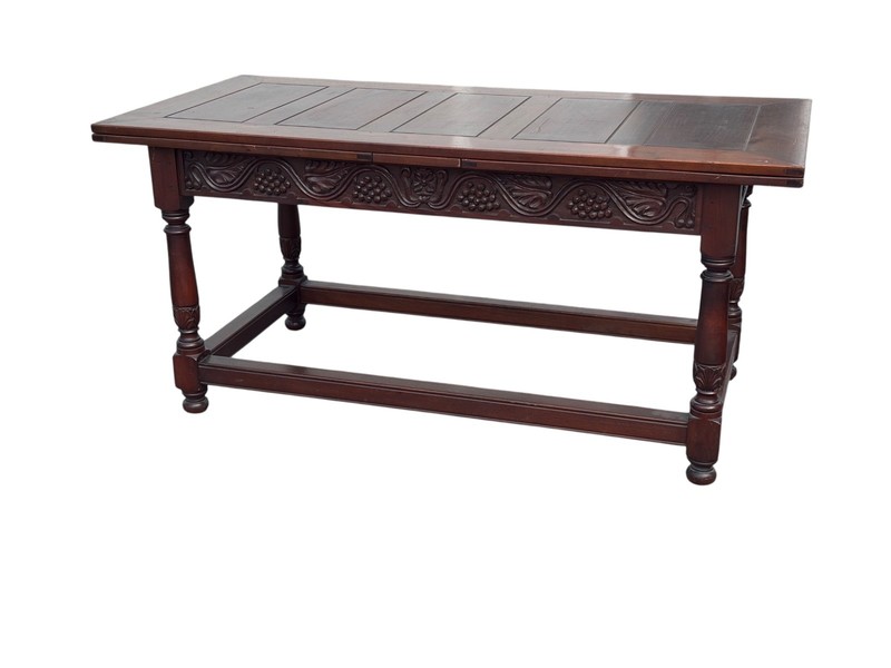 antique large dining stretcher base pub tavern table 11ft extension baroque