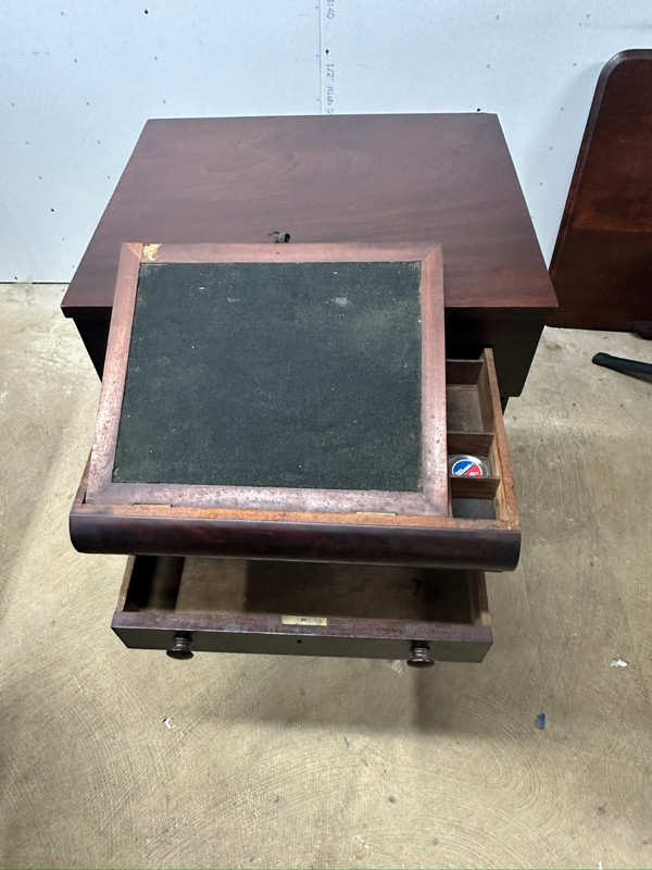 Antique Empire Work Table Sewing Stand 1820 Heavily Carved Paw Feet federal gallery