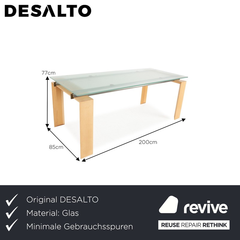 Desalto Stilt Glass Dining Table Blue Dining Room 200 x 85 x 77 cm gallery