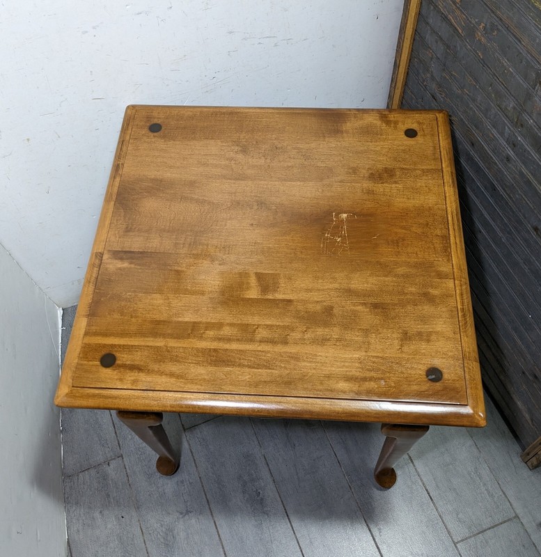 Vintage Ethan Allen Heirloom Nutmeg Maple Wood Queen Anne End Table 10-8035 gallery