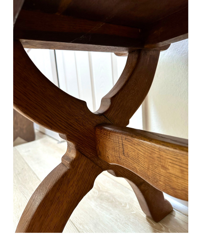 Antique Rustic Swiss Italian Oak Trestle Table gallery