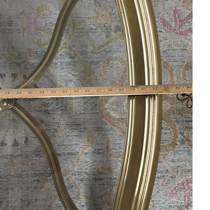 Vintage Hollywood Regency Brass Glass Coffee Table LaBarge Style 42x32 gallery