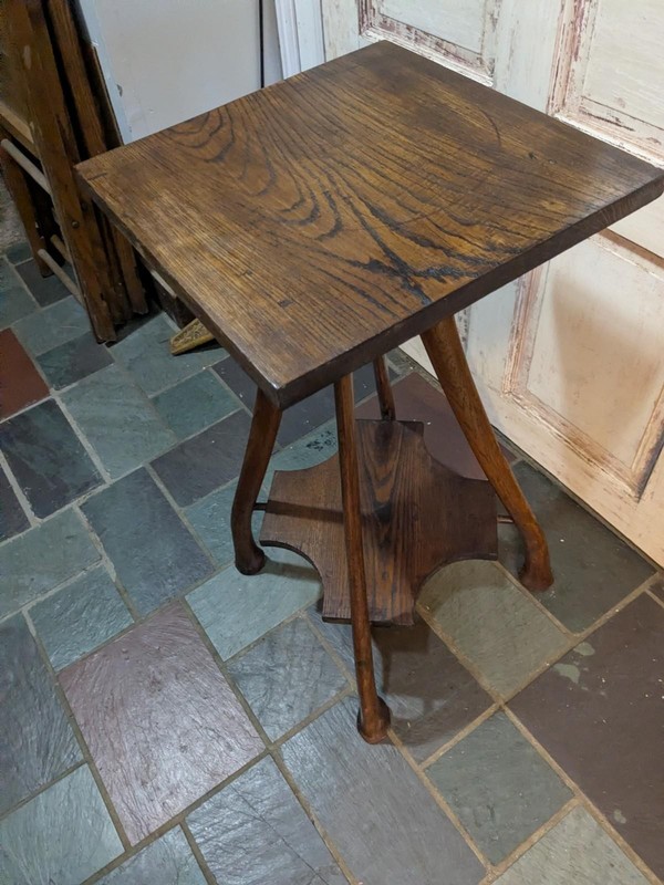 Antique Primitive Axe Handle Accent Lamp Table Nightstand End Rare Old Unsigned gallery