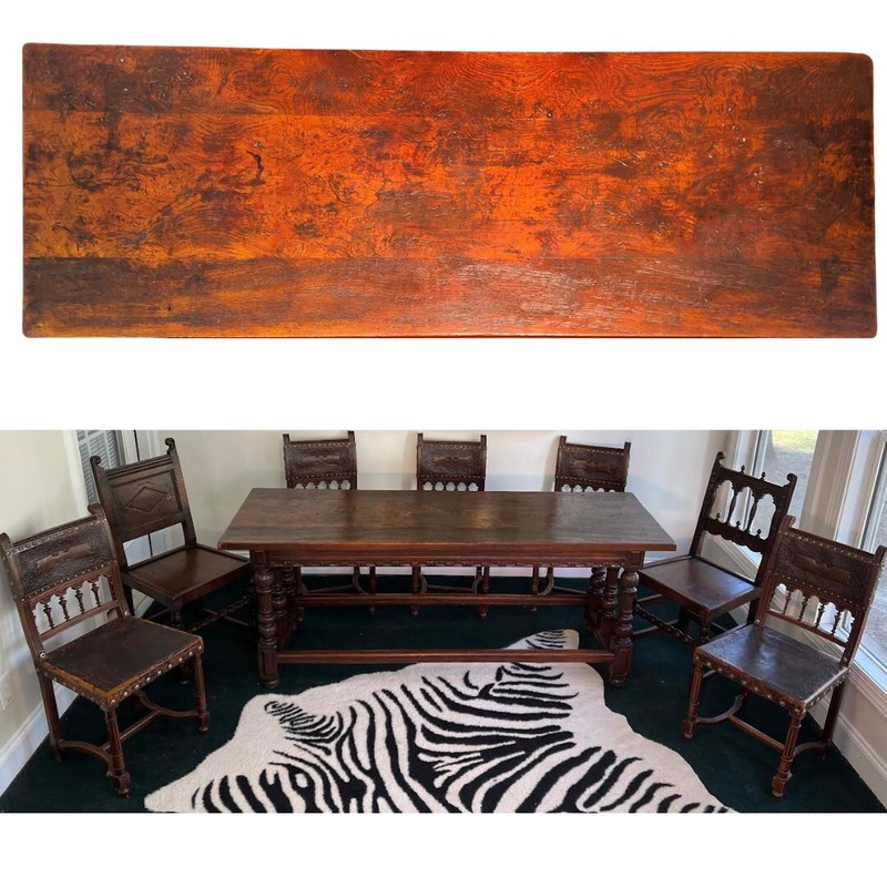 18th Antique English Oak Wood Refectory Table Refectory Dining Table Jacobean