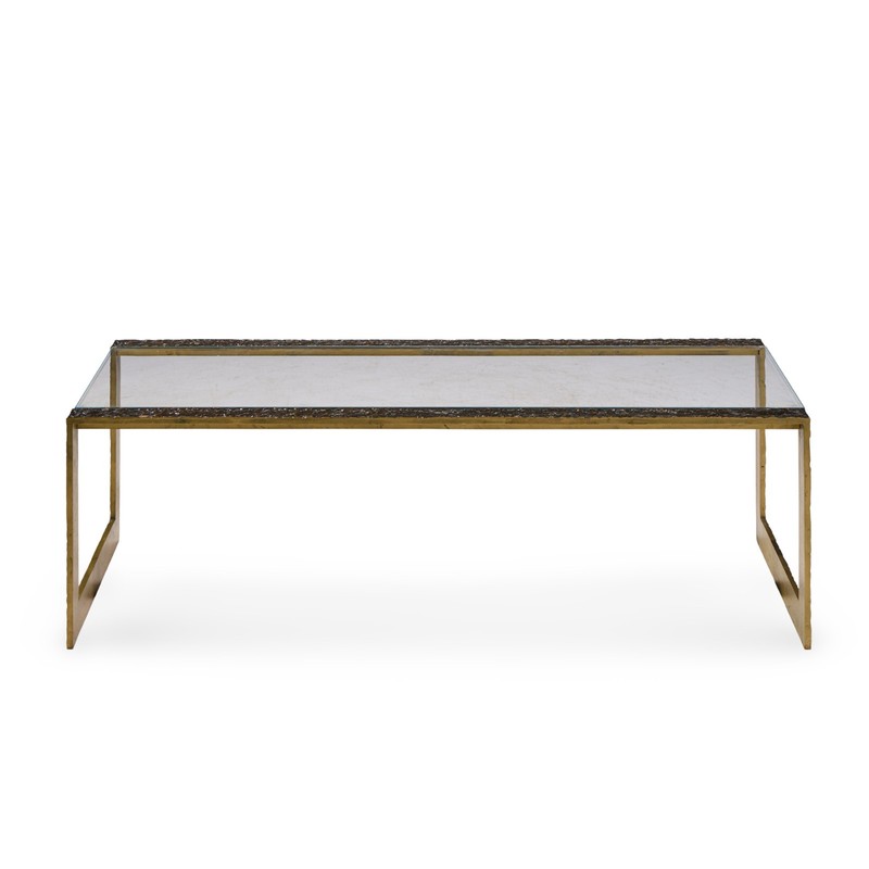 Thomas Pheasant for Baker Furniture Pompeii Bronzed Brass Coffee Table gallery