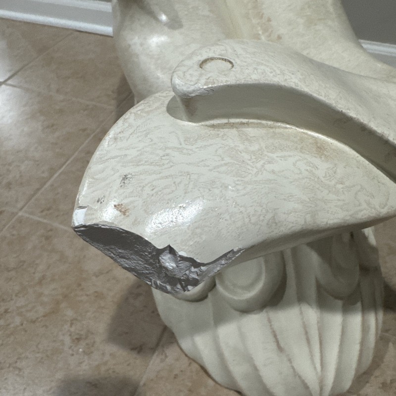 Vintage Mid Century Plaster Chalkware Double Swimming Dolphins Coffee Table Base gallery