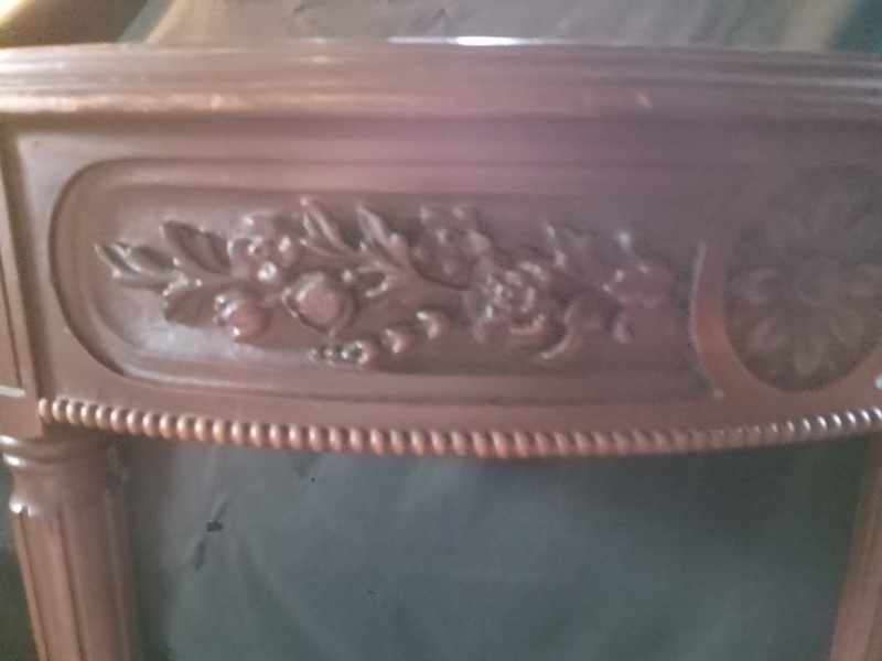Antique Grand Rapids Imperial Louis XVI Style Hand Carved Half Moon Table gallery